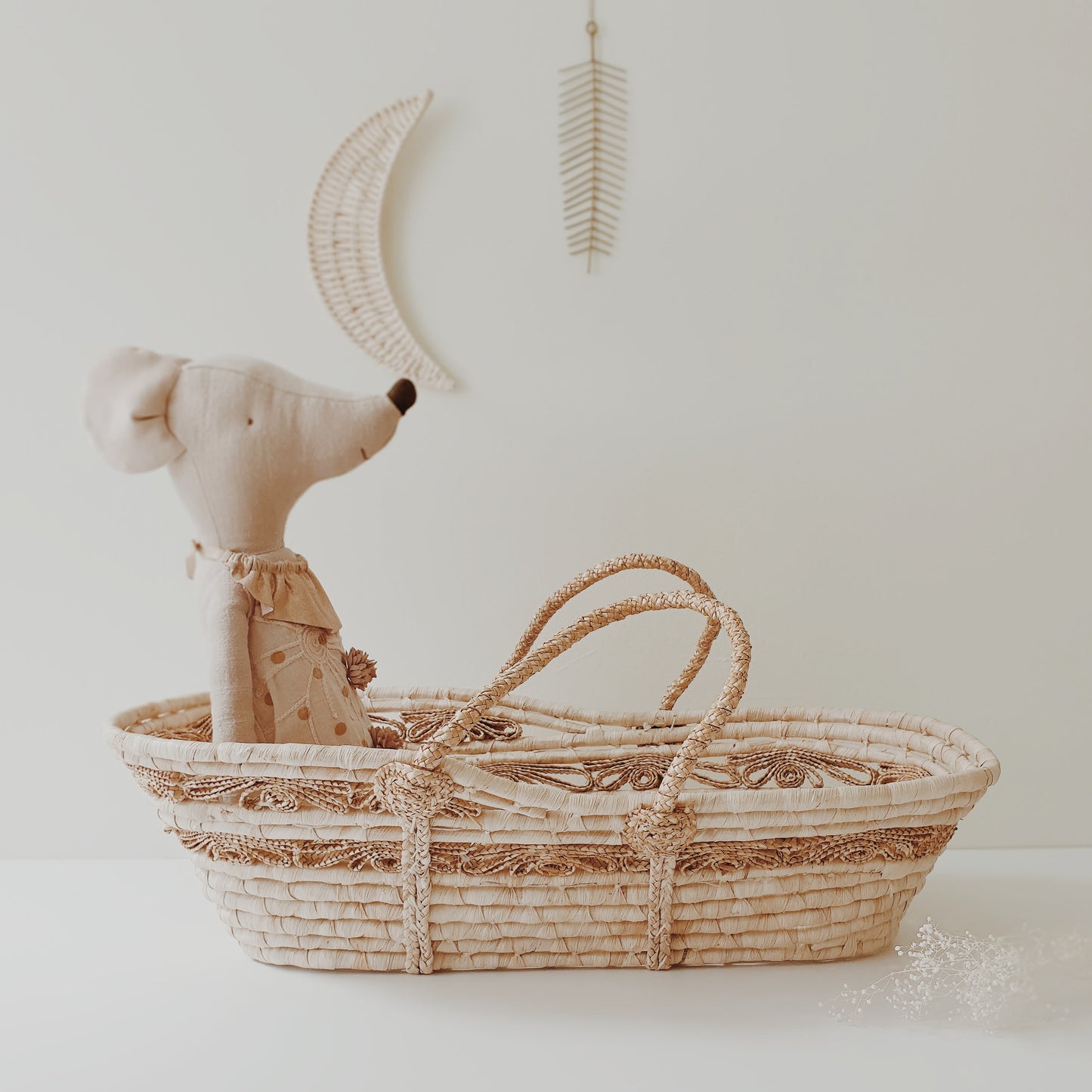 Doll Moses Basket Oro-Dreamy Handmade Moses Basket – Perfect for Plushes & Dolls!