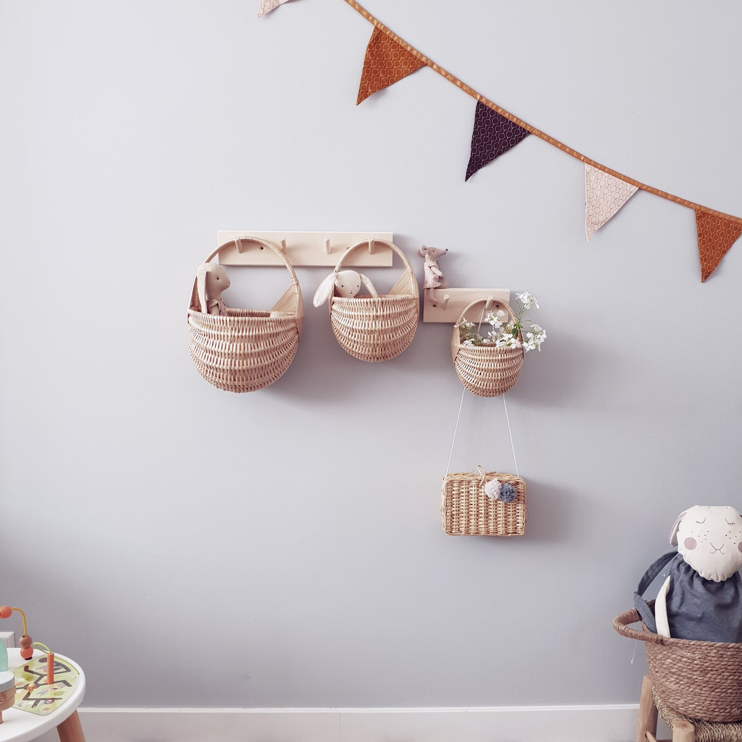 Wicker Wall Basket Petite